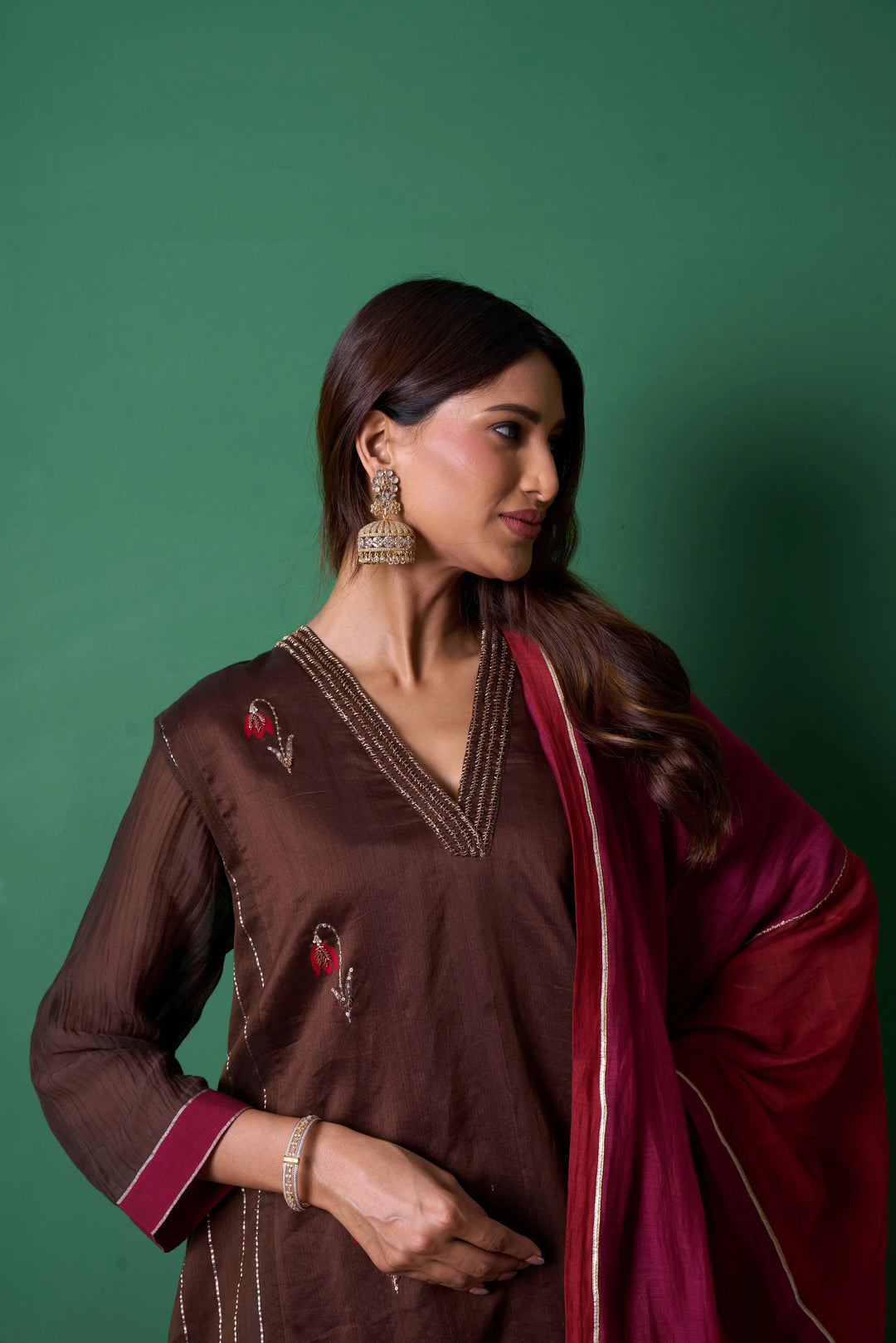 Glee Brown Kurta (Set of 3)