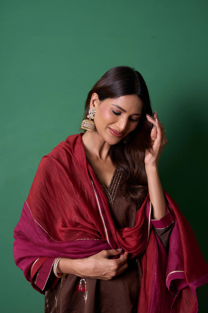 Glee Brown Kurta (Set of 3)