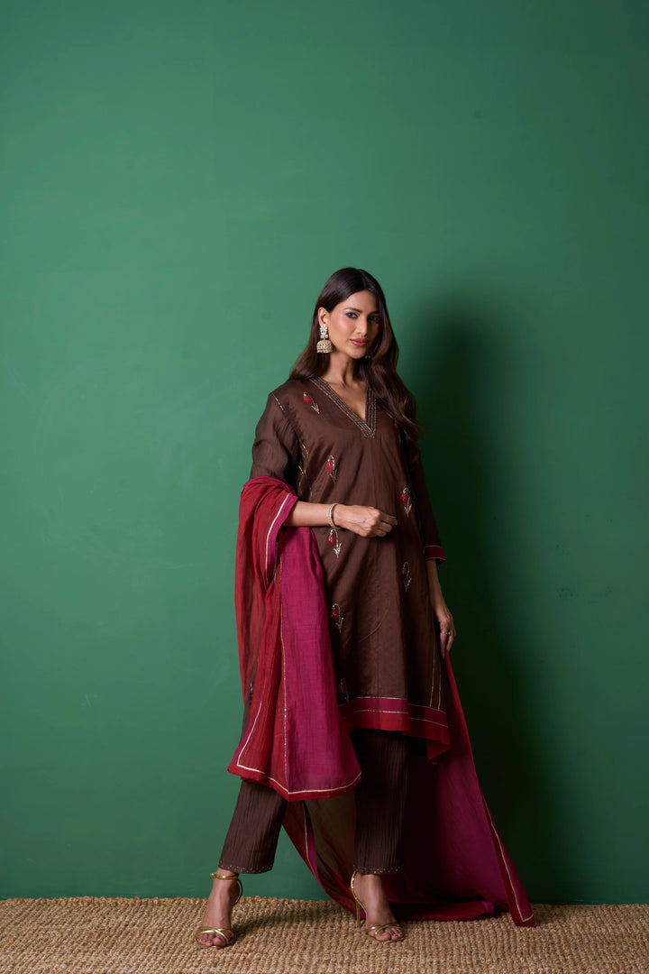 Glee Brown Kurta (Set of 3)