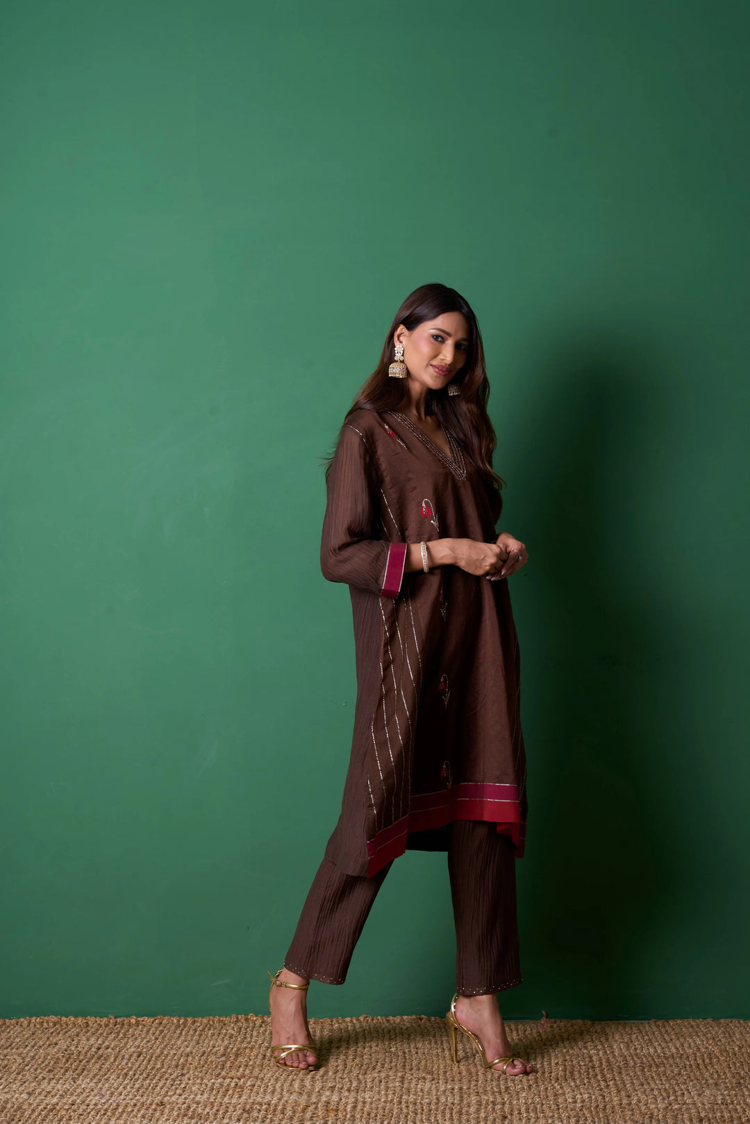 Glee Brown Kurta (Set of 3)