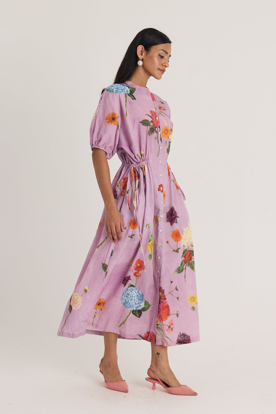 Giggle Berry Lilac Side Tie up Dress