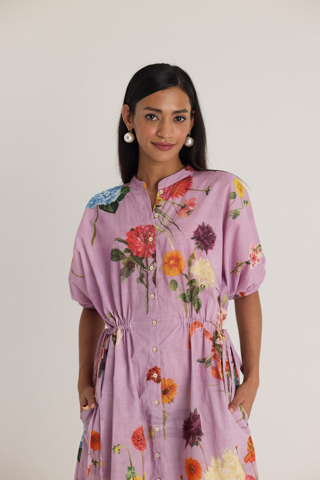 Giggle Berry Lilac Side Tie up Dress