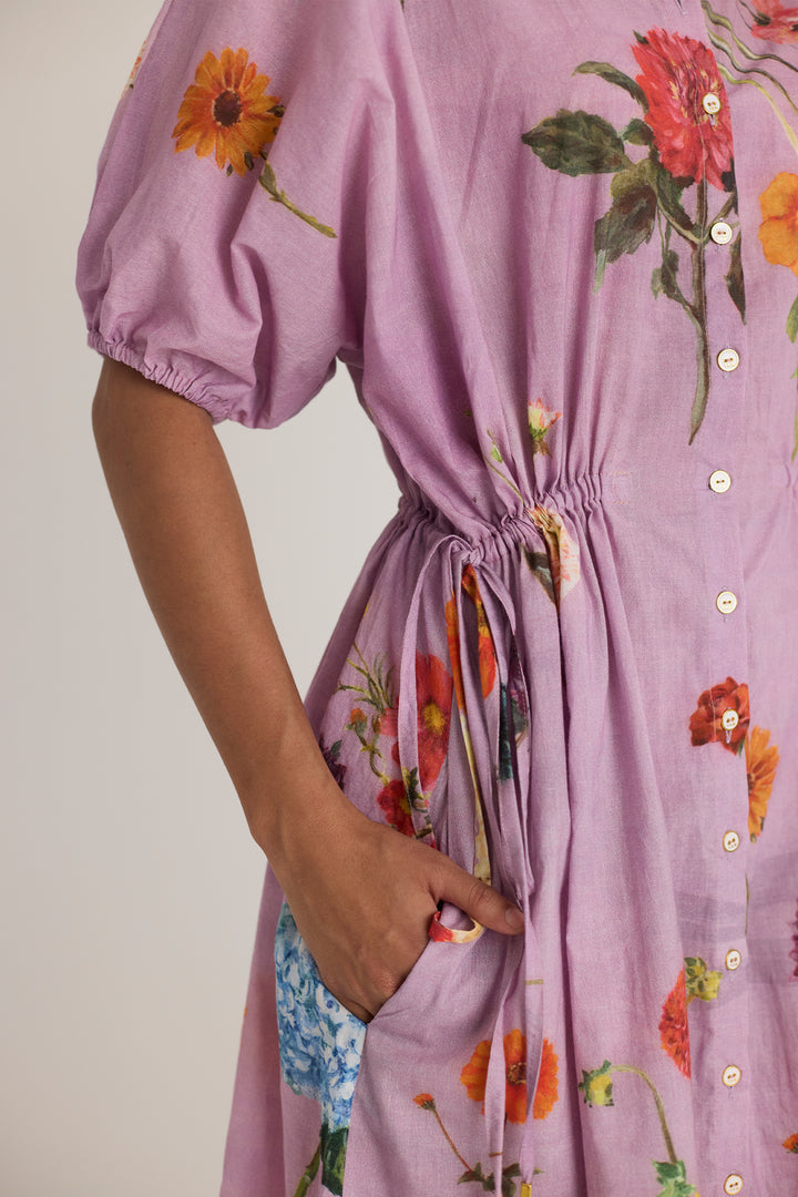 Giggle Berry Lilac Side Tie up Dress