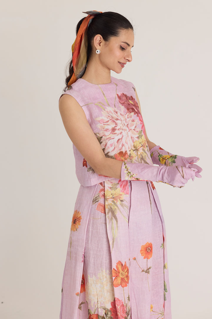 Giggle Berry Linen Top & Skirt Set