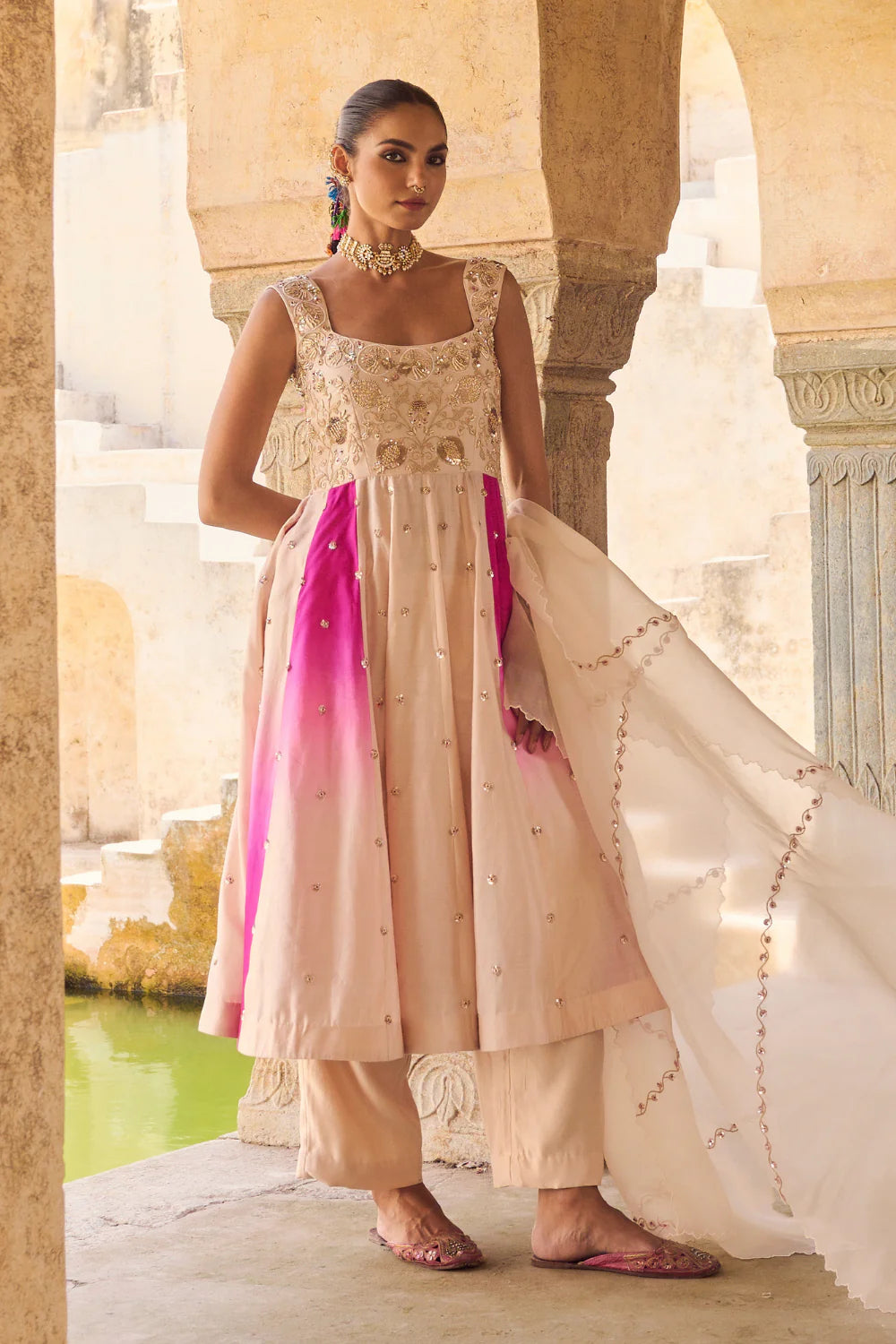 Gul-Mohar Anarkali Set