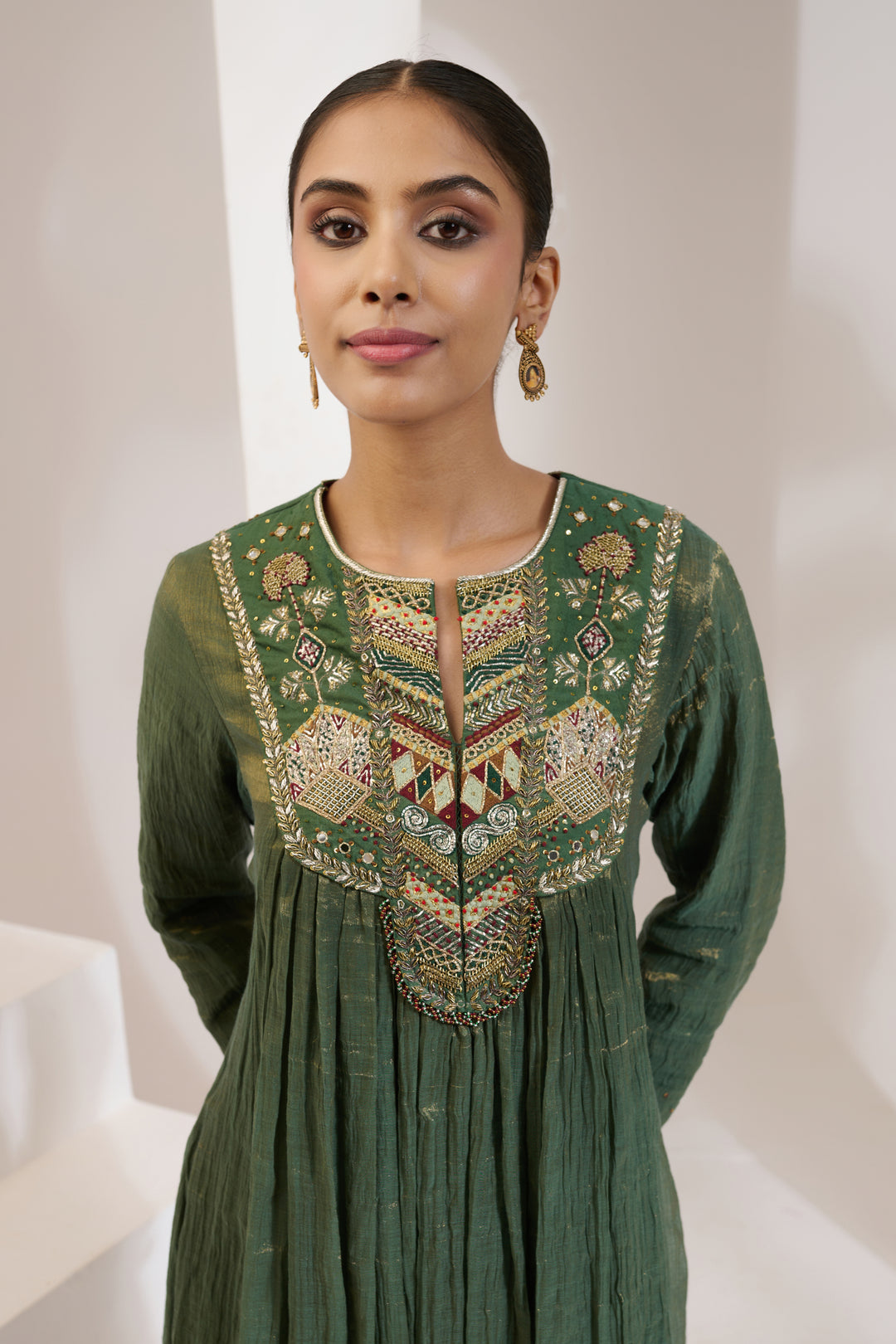 samsara kali kurta set green