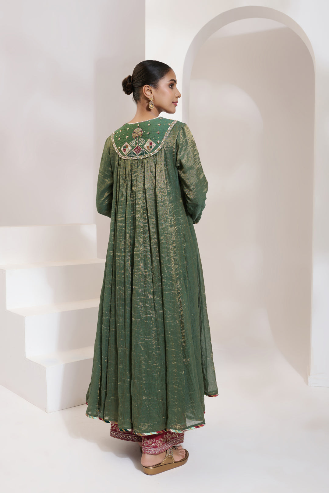 samsara kali kurta set green