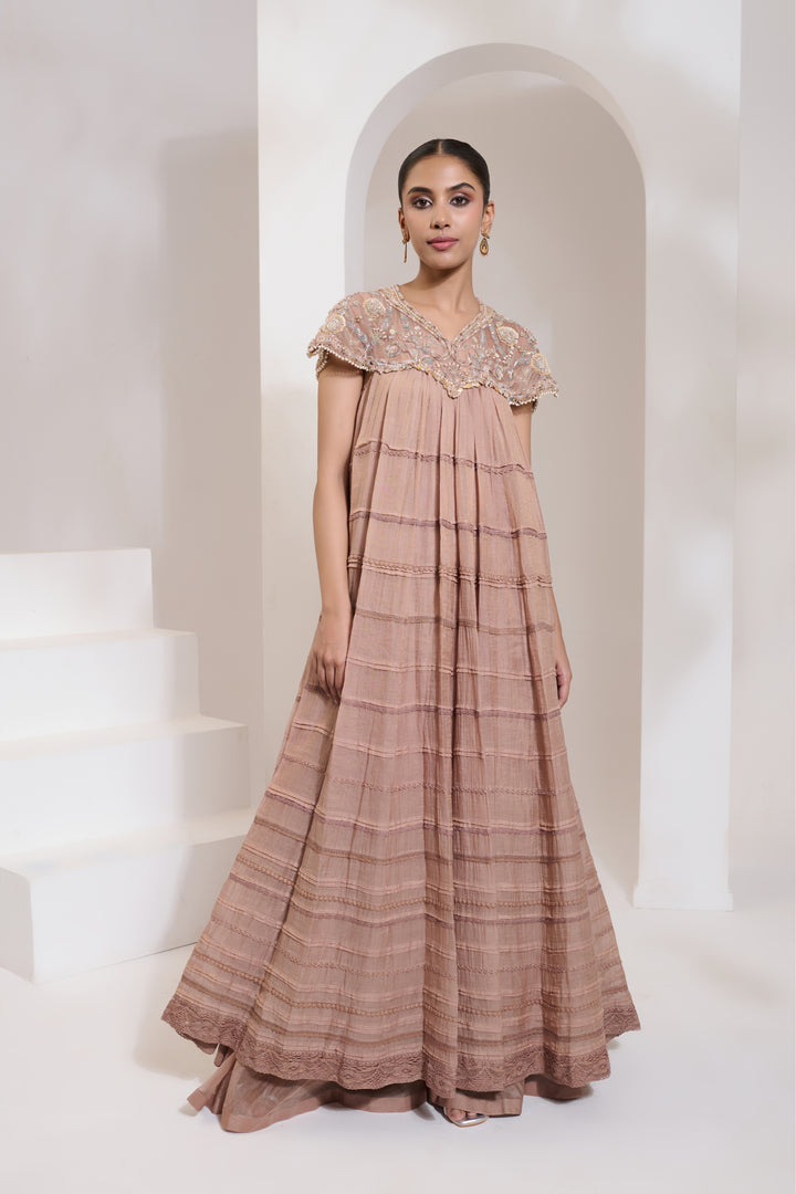 Arya cape anarkali dirty blush