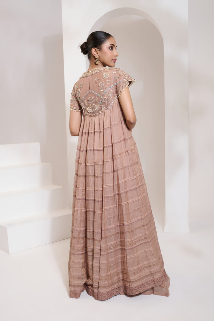 Arya cape anarkali dirty blush