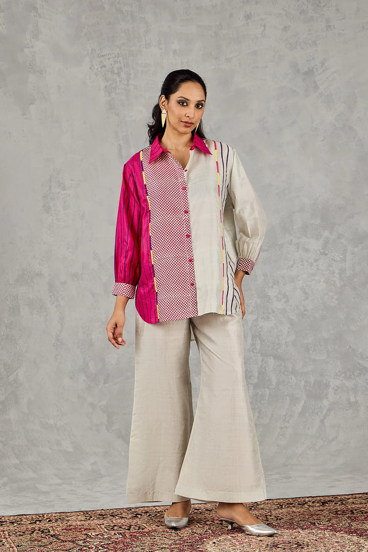 Grey Block Printed Patch Co-Ord Set