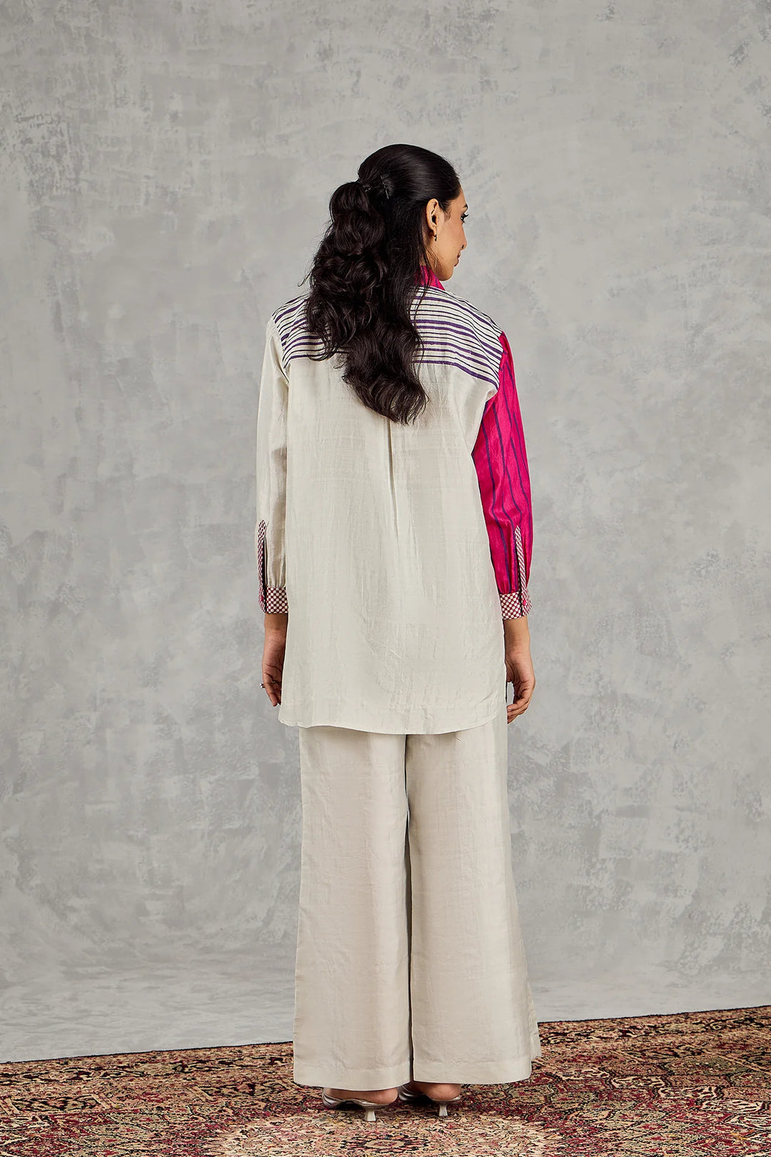 Grey Block Printed Patch Co-Ord Set