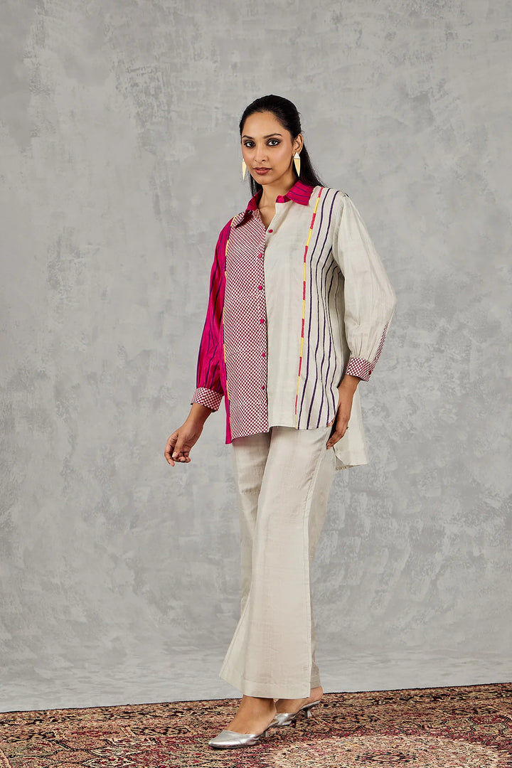 Grey Block Printed Patch Co-Ord Set