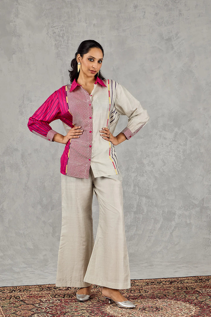 Grey Block Printed Patch Co-Ord Set