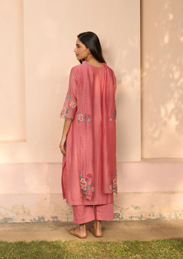 Hibiscus Applique Kurta Set