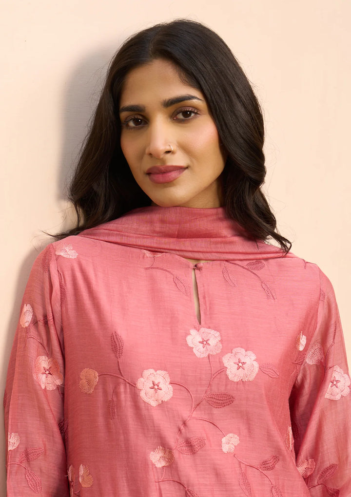 Hibiscus Embroidered Kurta Set