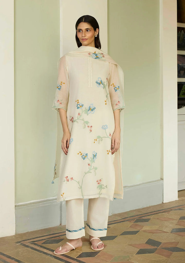 Ivory Applique Kurta Set