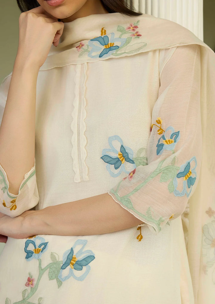 Ivory Applique Kurta Set