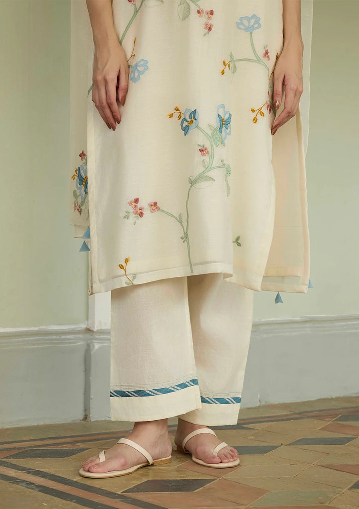 Ivory Applique Kurta Set