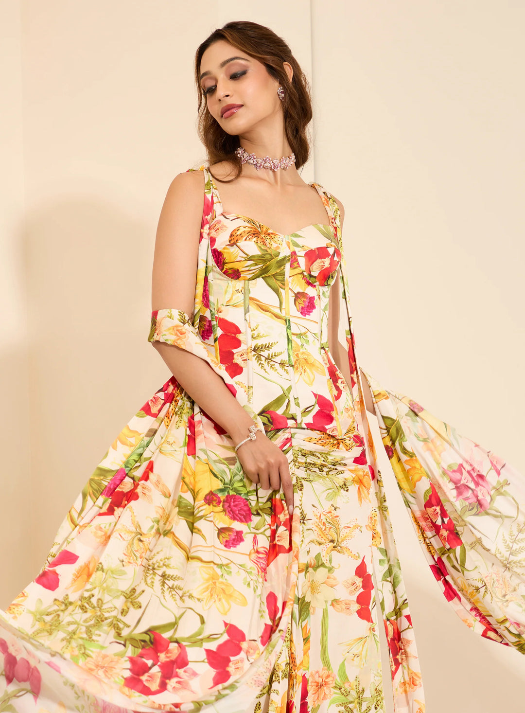 Ivory Blossom Corset and Drape