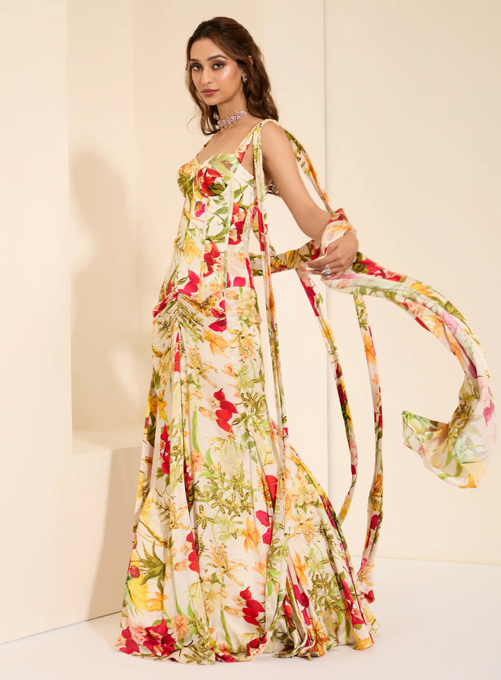 Ivory Blossom Corset and Drape