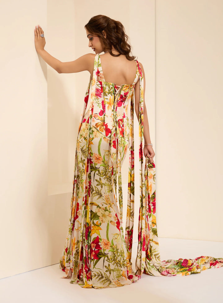 Ivory Blossom Corset and Drape