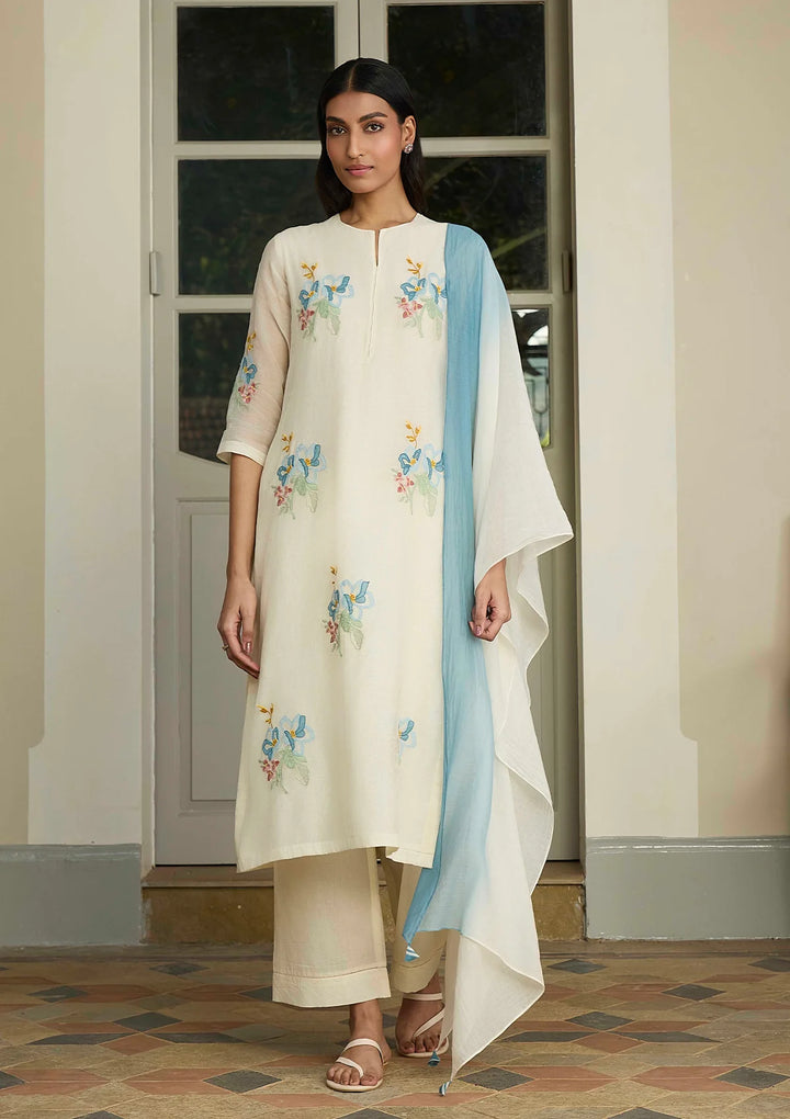 Ivory Floral Kurta Set