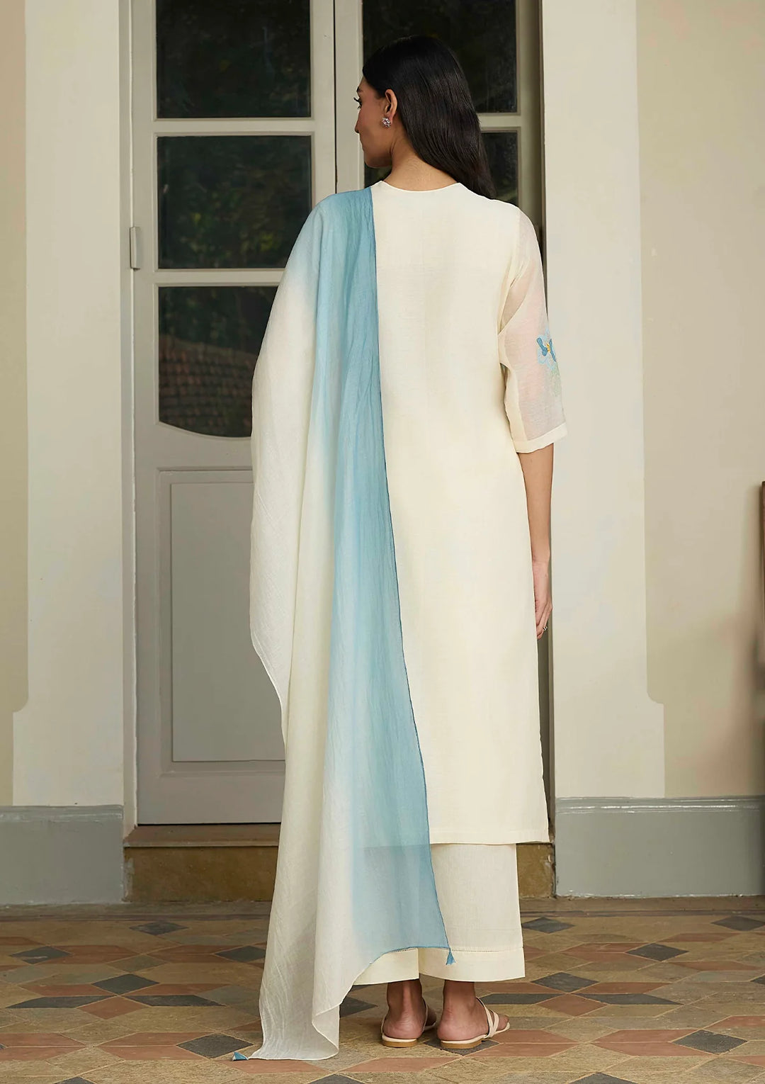 Ivory Floral Kurta Set