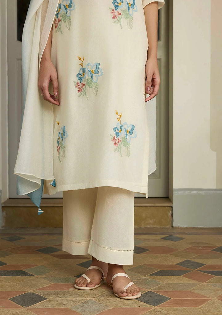 Ivory Floral Kurta Set