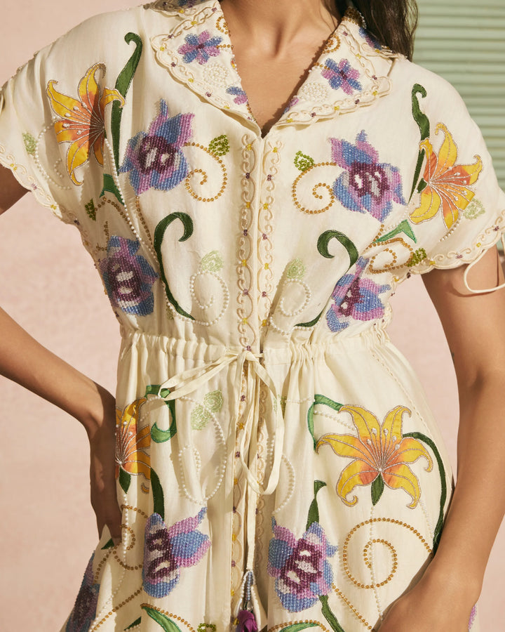 Ivory Iris Shirt Dress