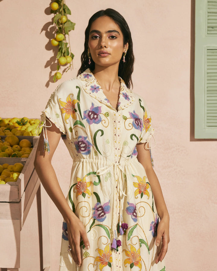 Ivory Iris Shirt Dress