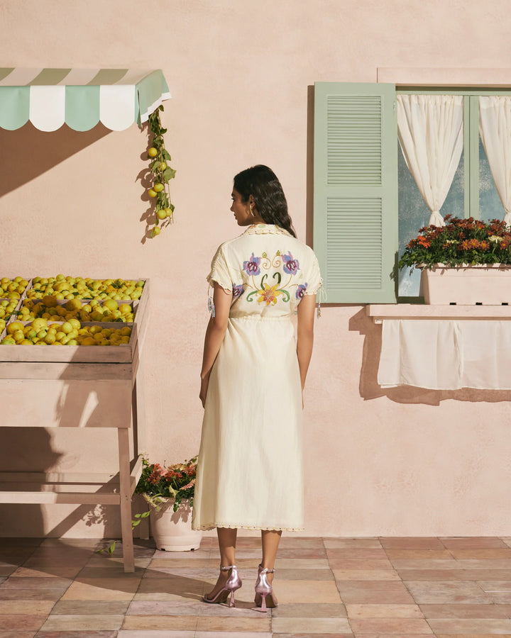 Ivory Iris Shirt Dress