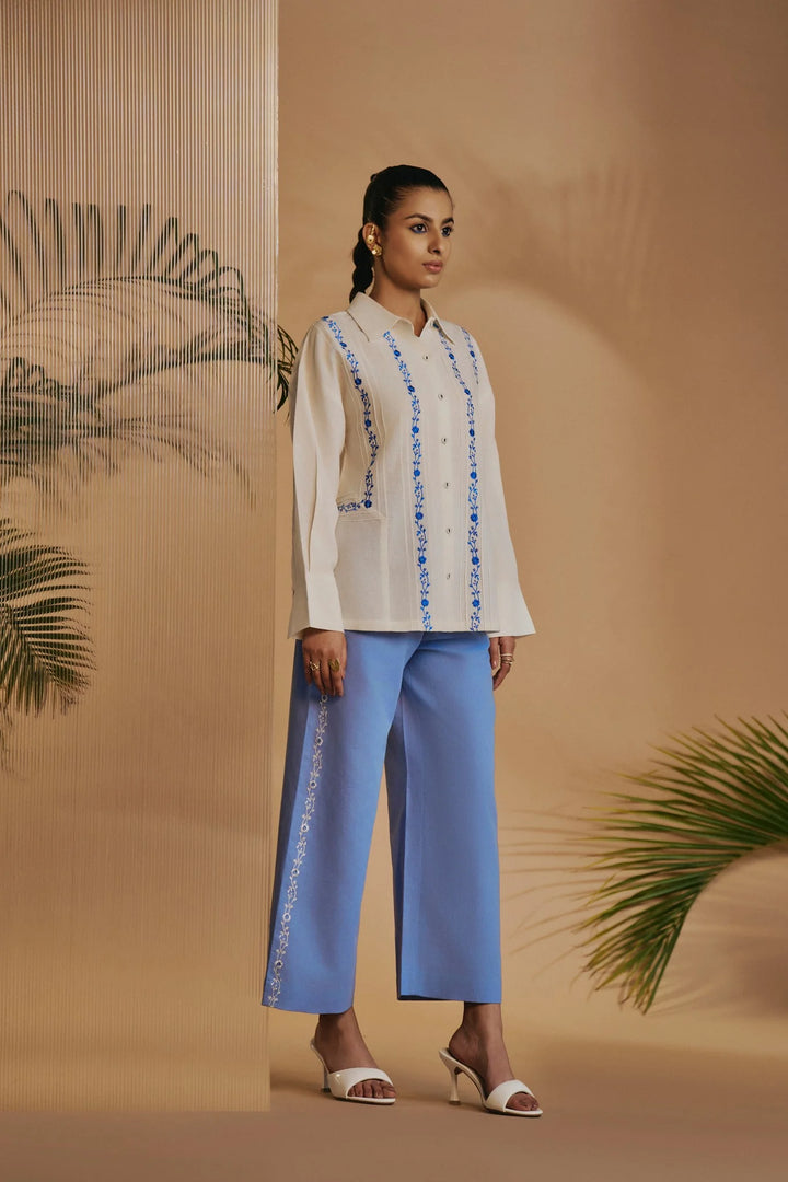Origani Ivory Blue Reverie Shirt
