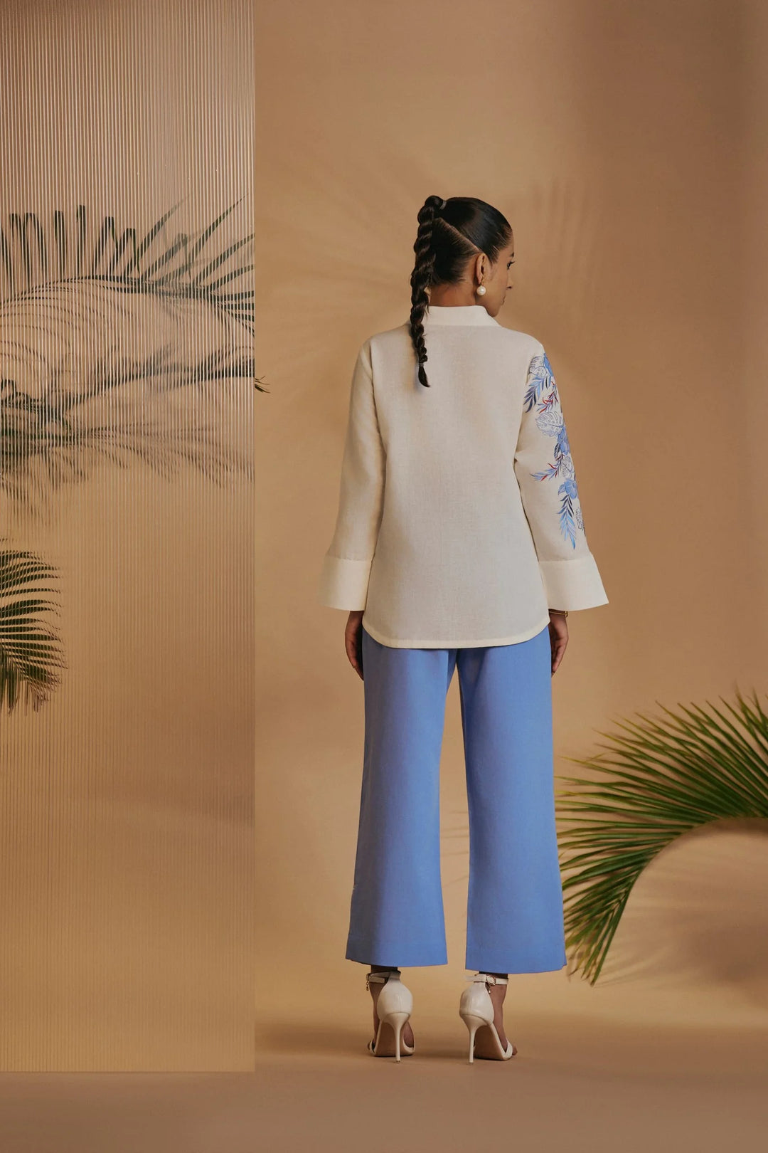 Origani Ivory Blue Flora Co-ord Set
