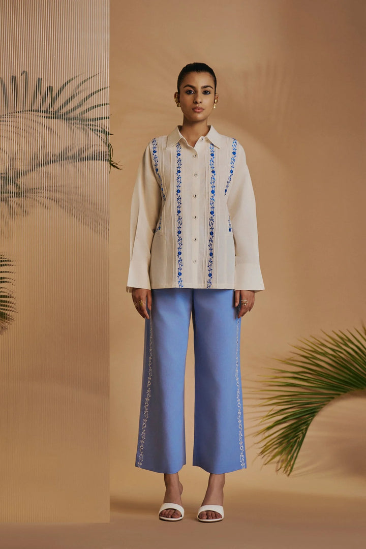 Origani Ivory Blue Reverie Co-ord Set