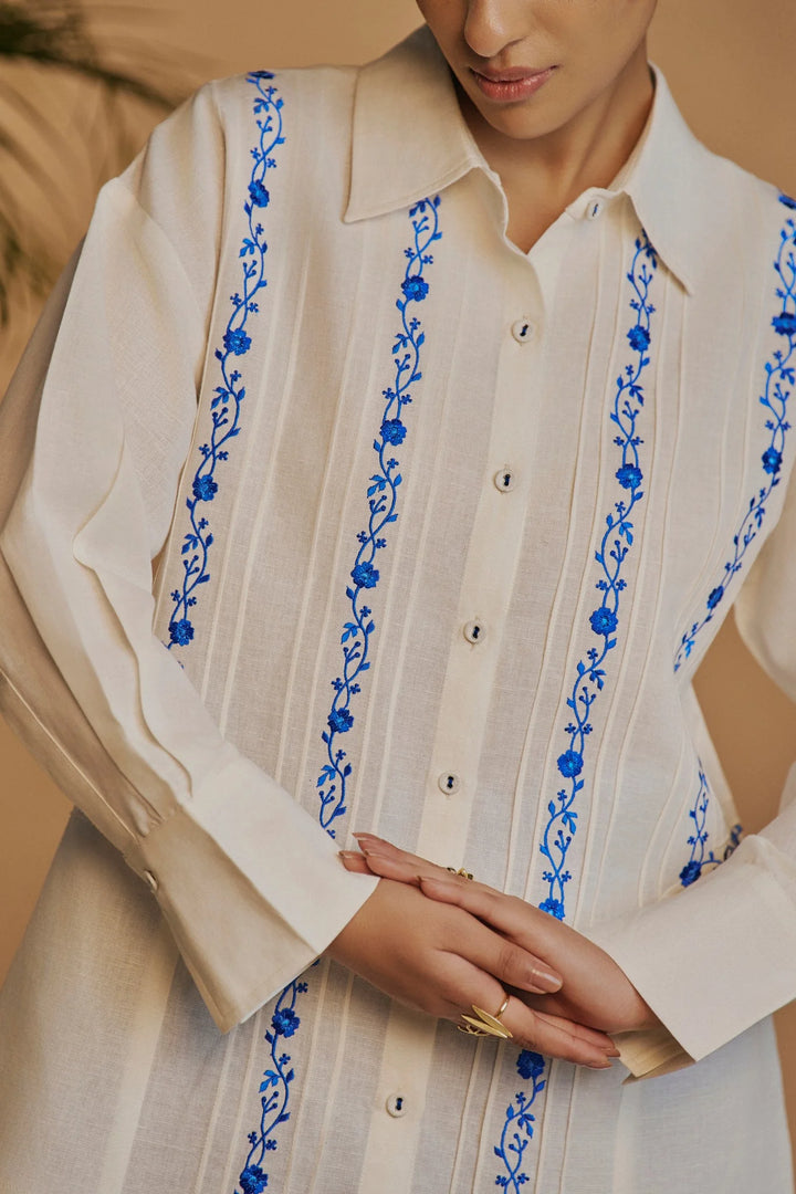 Origani Ivory Blue Reverie Co-ord Set