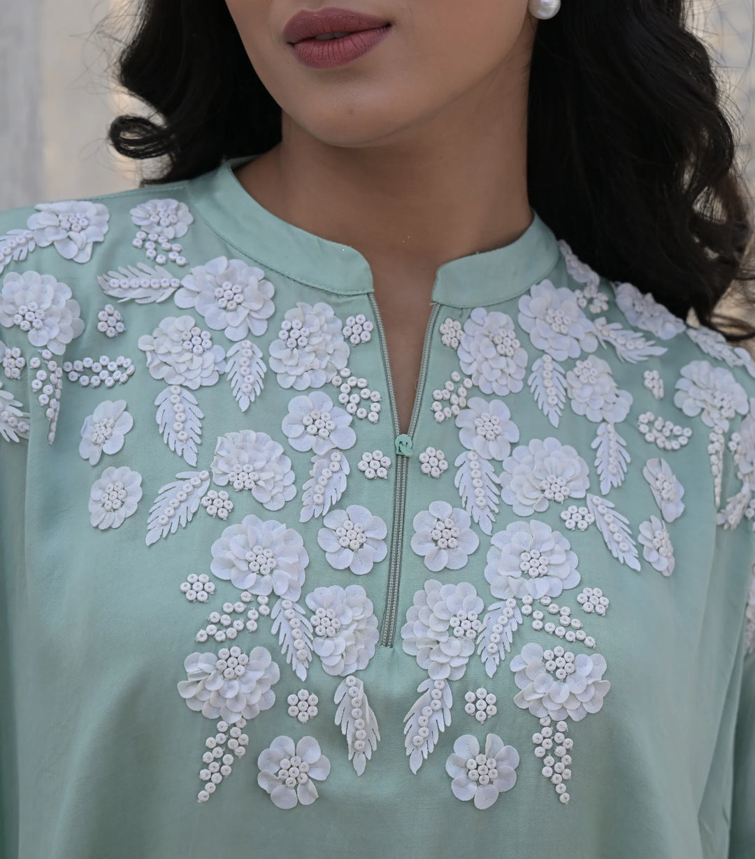 Albaster Petal Kaftan & Knot Skirt Set