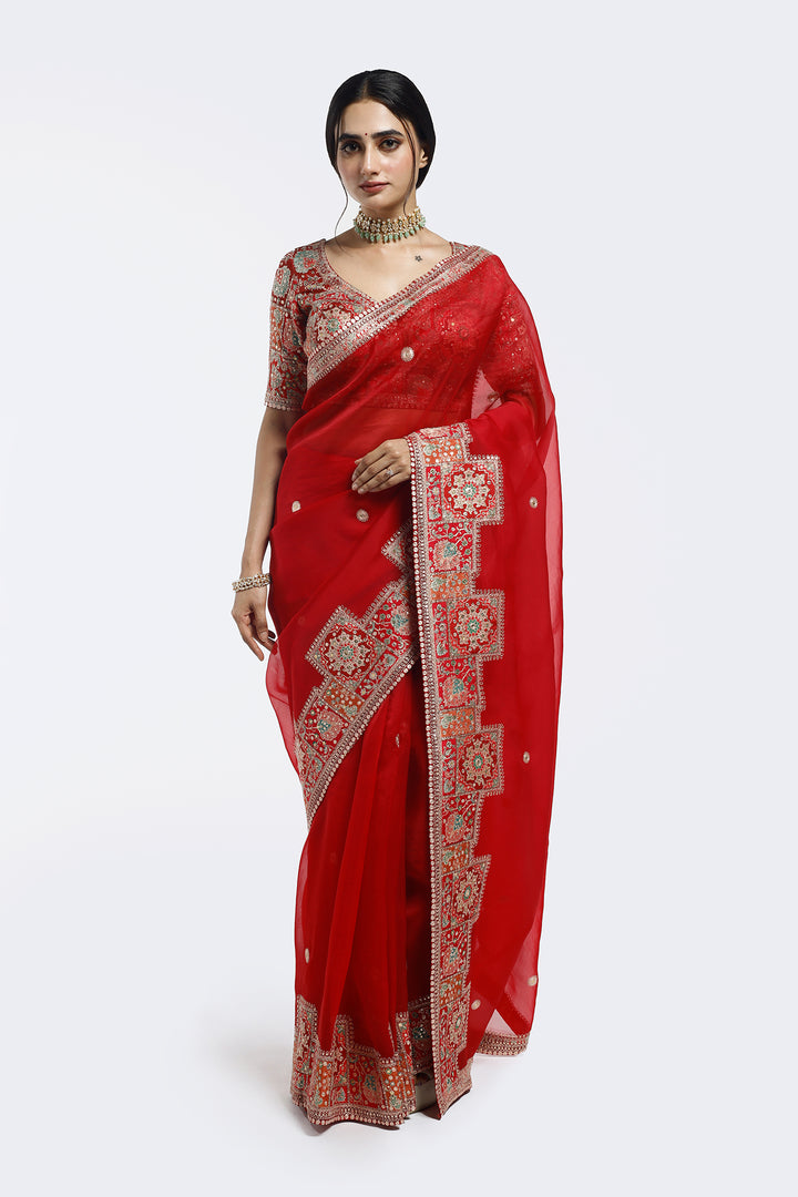 Kasab Edge Organza saree