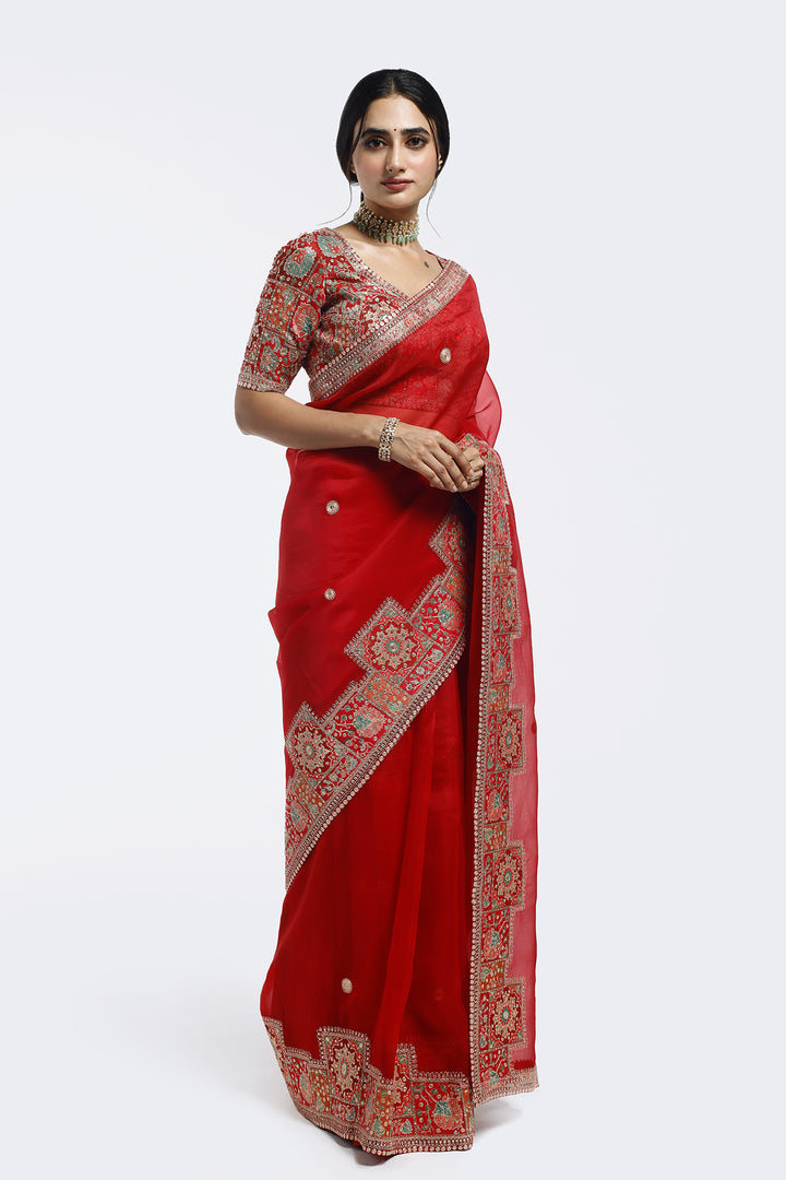 Kasab Edge Organza saree