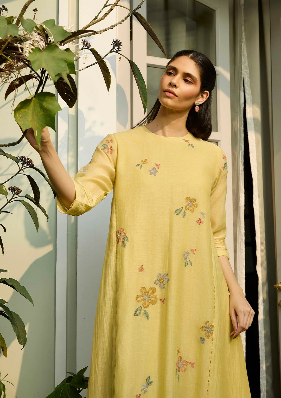 Lemon Embroidered Bloom Co-ord Set