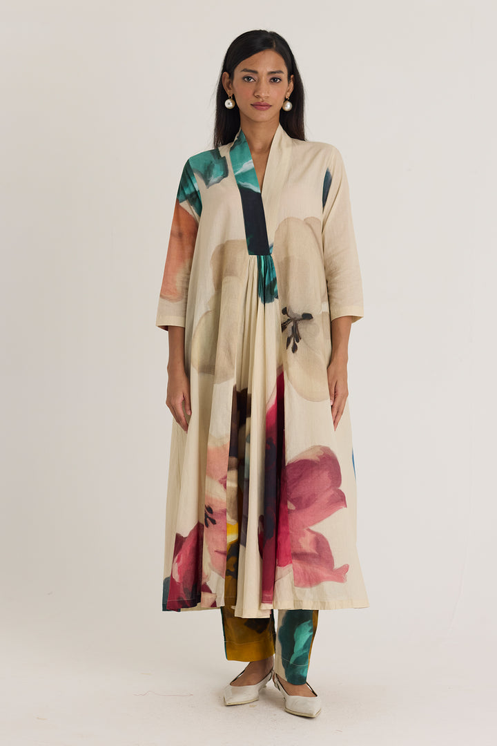 Lila Long V Neck Kurta