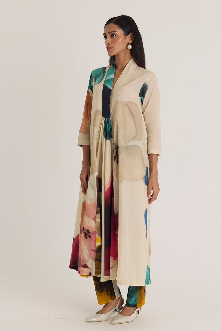 Lila Long V Neck Kurta