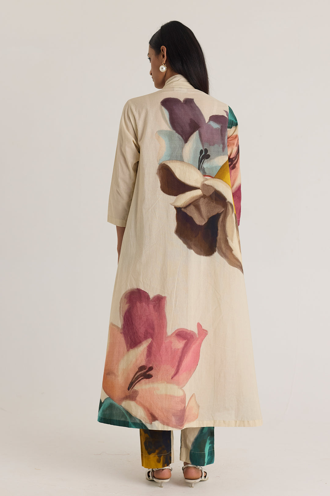 Lila Long V Neck Kurta