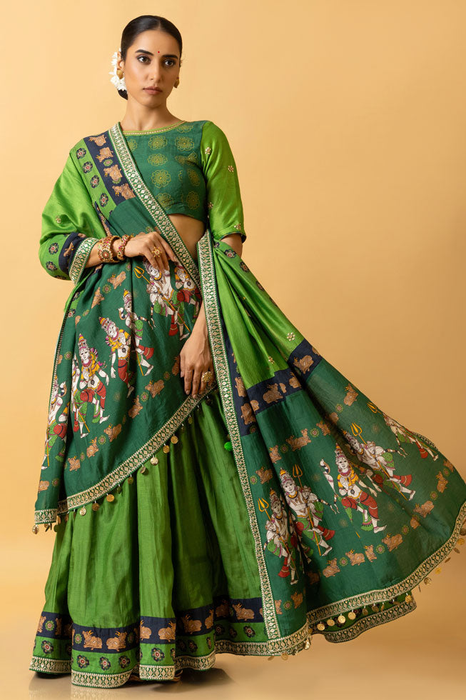 lasya shiv-parvati embroidered dupatta