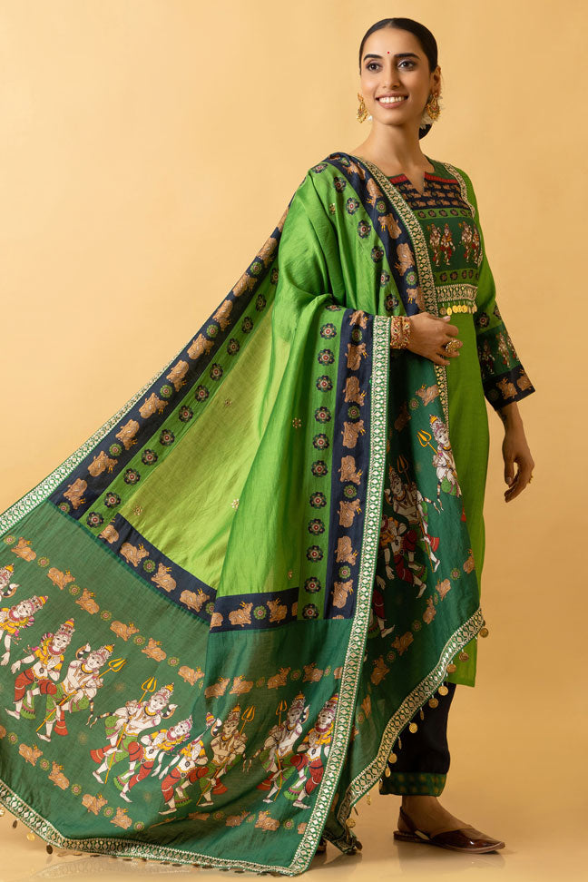 lasya shiv-parvati embroidered dupatta