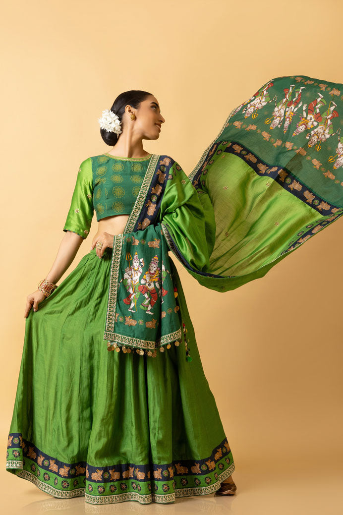 lasya shiv-parvati embroidered dupatta