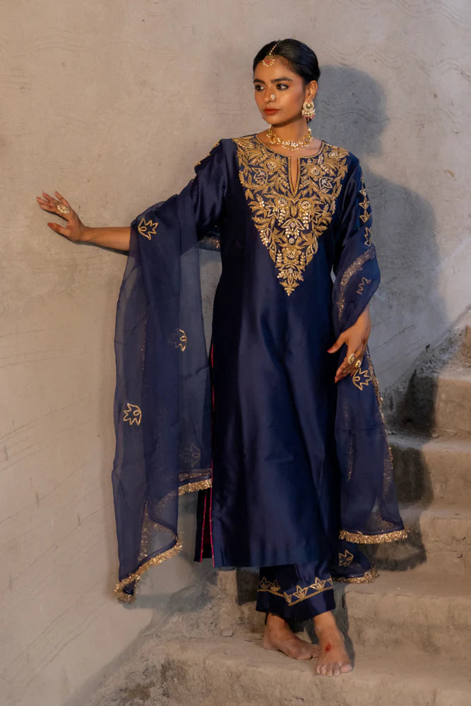 Midnight Blue Straight Kurta Set