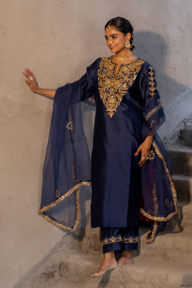 Midnight Blue Straight Kurta Set