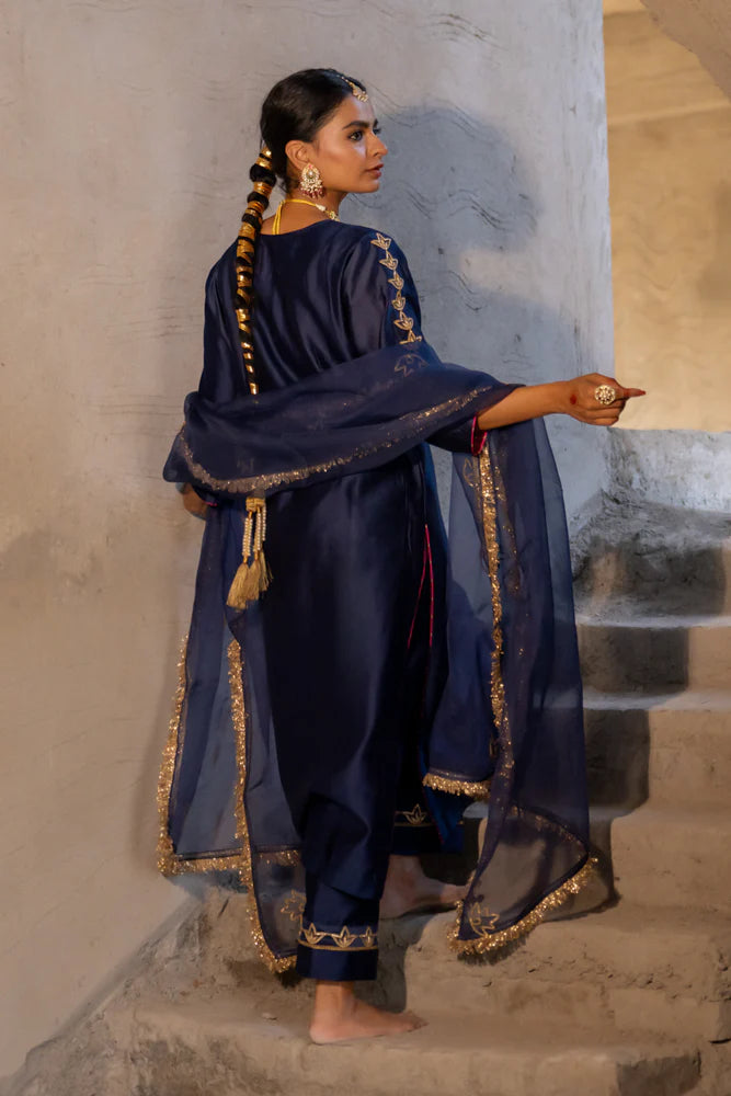 Midnight Blue Straight Kurta Set