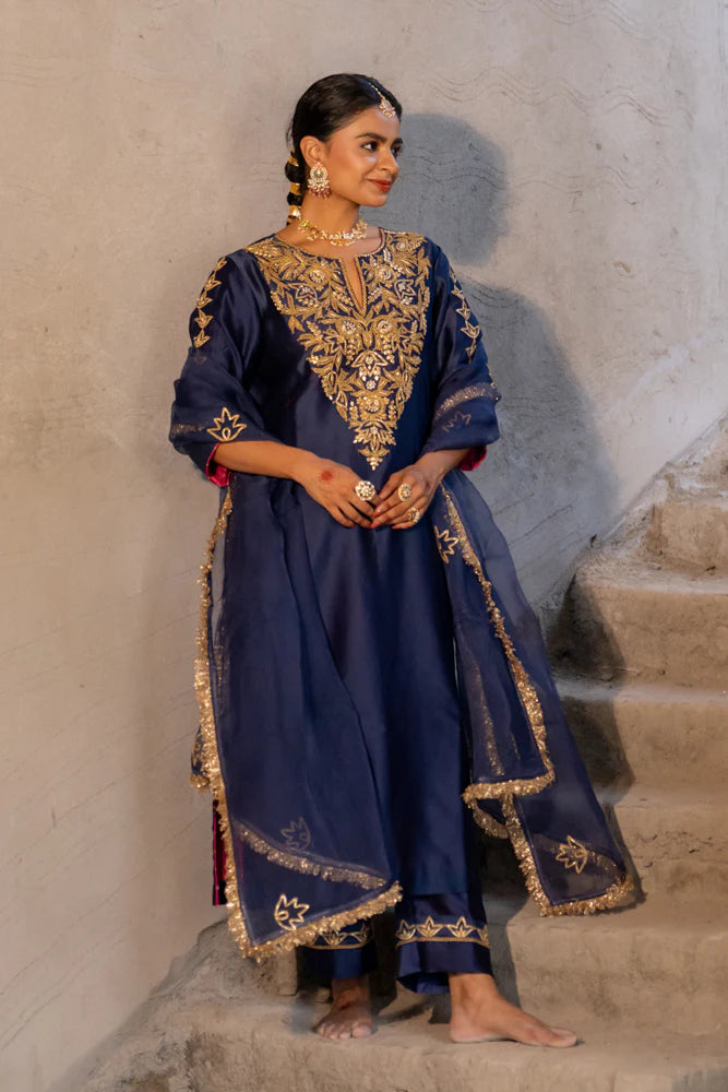 Midnight Blue Straight Kurta Set