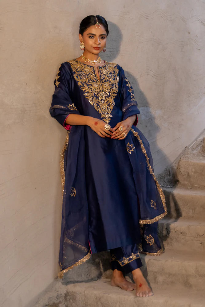 Midnight Blue Straight Kurta Set